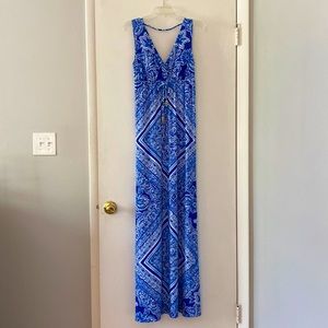 Lilly Pulitzer Blue and White Maxi Dress, size S